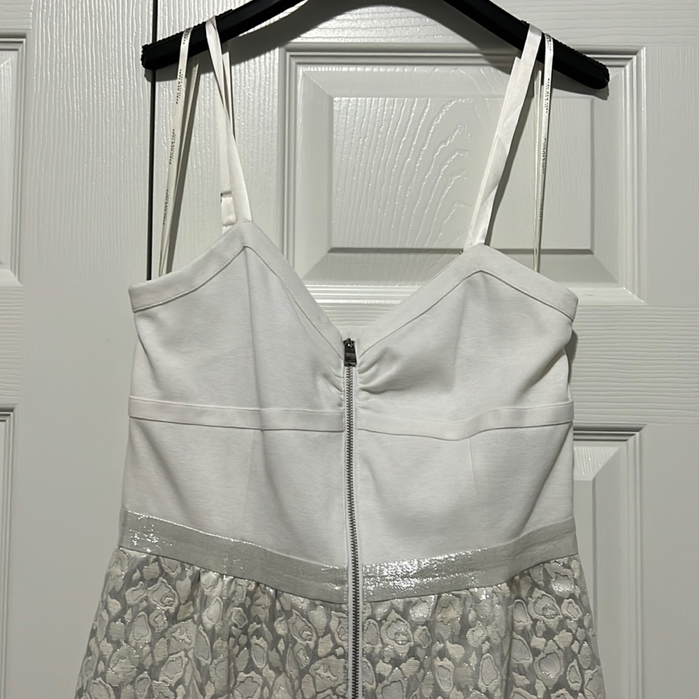Marc NY white mini dress with detail on skirt
